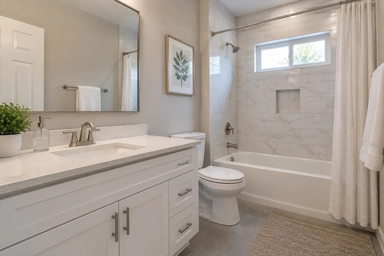 Clean updated bathroom in Dallas