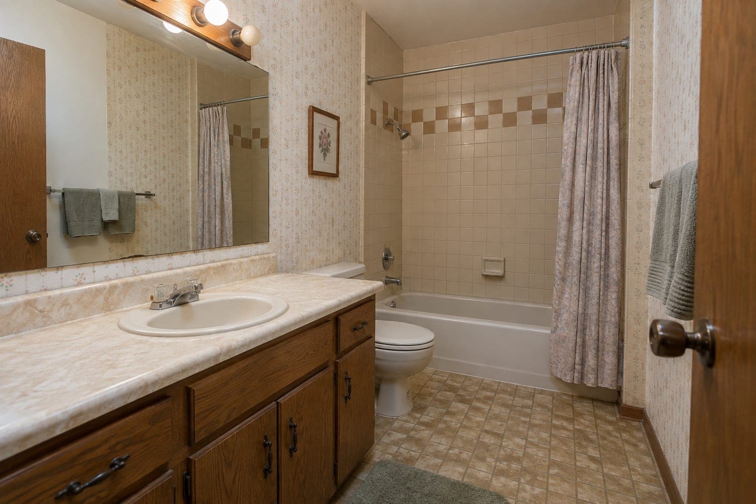 Out-of-date bathroom in a home in Tulsa