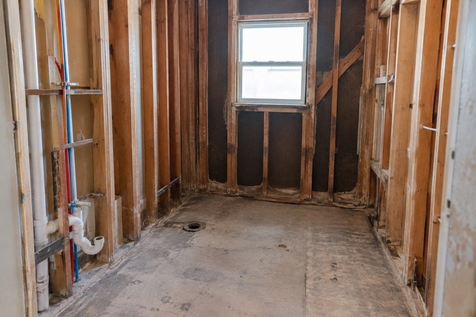 Gutted bathroom down to studs in Tulsa